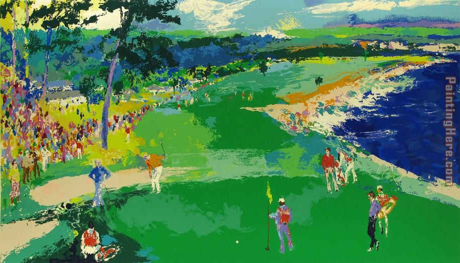 Leroy Neiman 18th at Pebble Beach